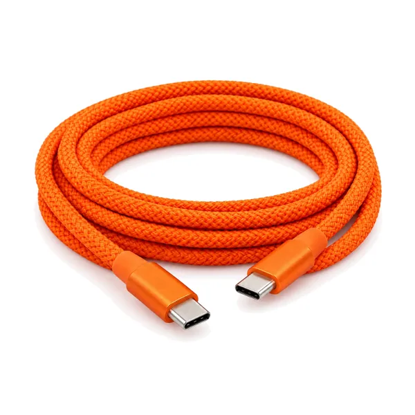 كيبل O8 مضفّر برتقالي USB-C بقوة 120 واط