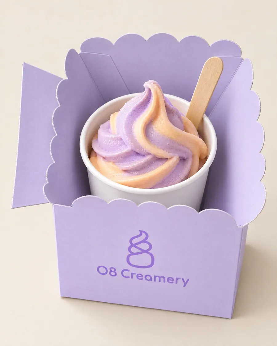 علبة بحافة مموّجة من O8 Creamery